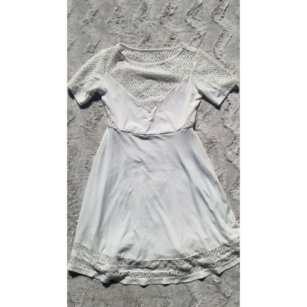 Tobi Knit‎ Mesh Top Quarter Sleeve White Dress XS